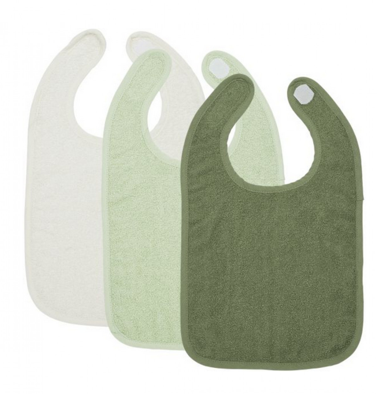 Lot de 3 bavoirs en éponge 25*35cm - Blanc / vert pâle / vert forêt - 611346 - photo 6