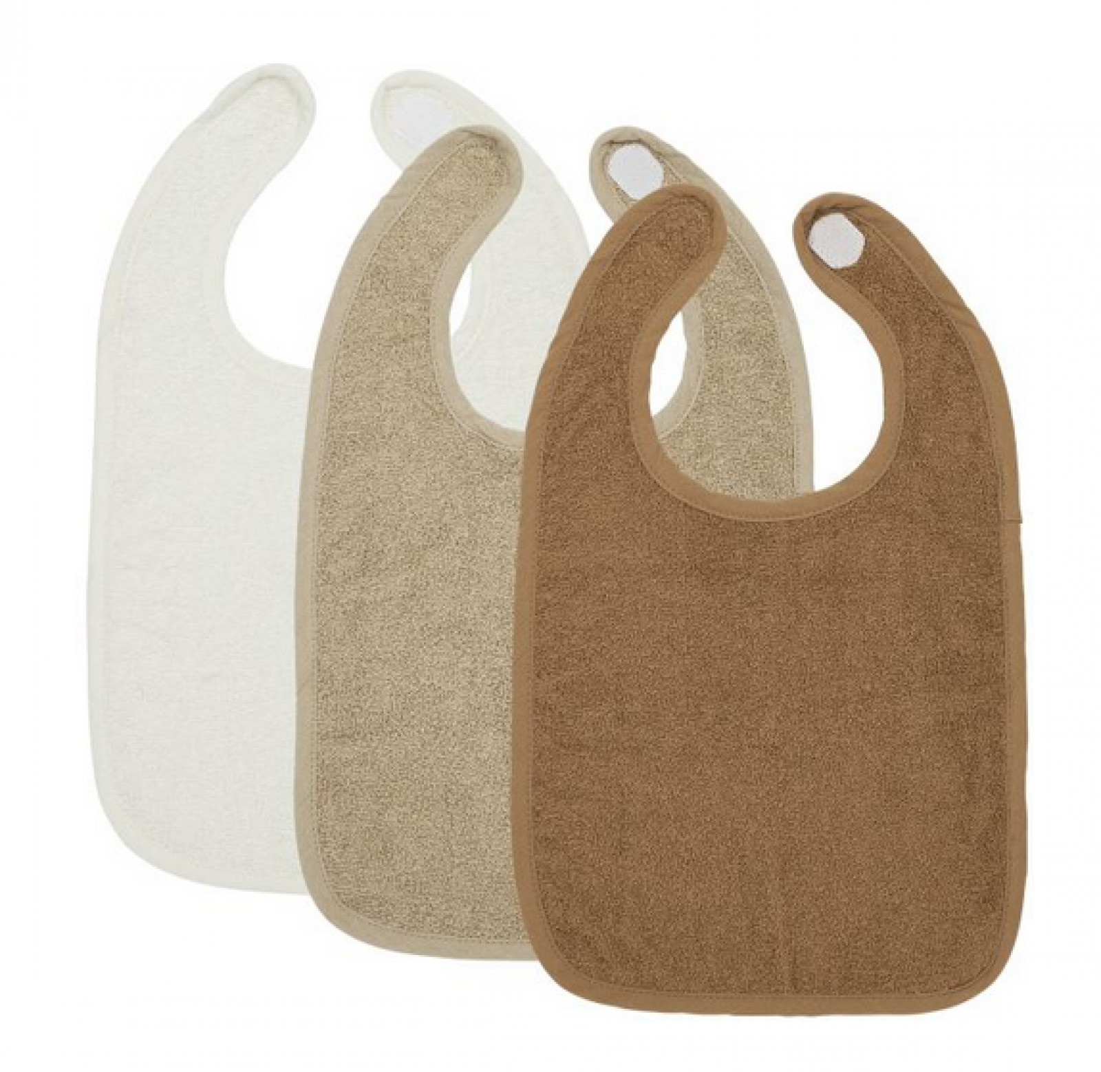 Lot de 3 bavoirs en éponge 25*35cm - Blanc / Sand / Toffee - 611306 - photo 6