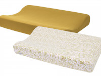 Lot de 2 housses pour matelas à langer coton - honey gold + dots - 586237 - photo 7