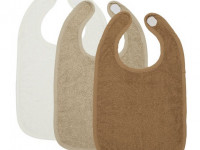 Lot de 3 bavoirs en éponge 25*35cm - Blanc / Sand / Toffee - 611306 - photo 7